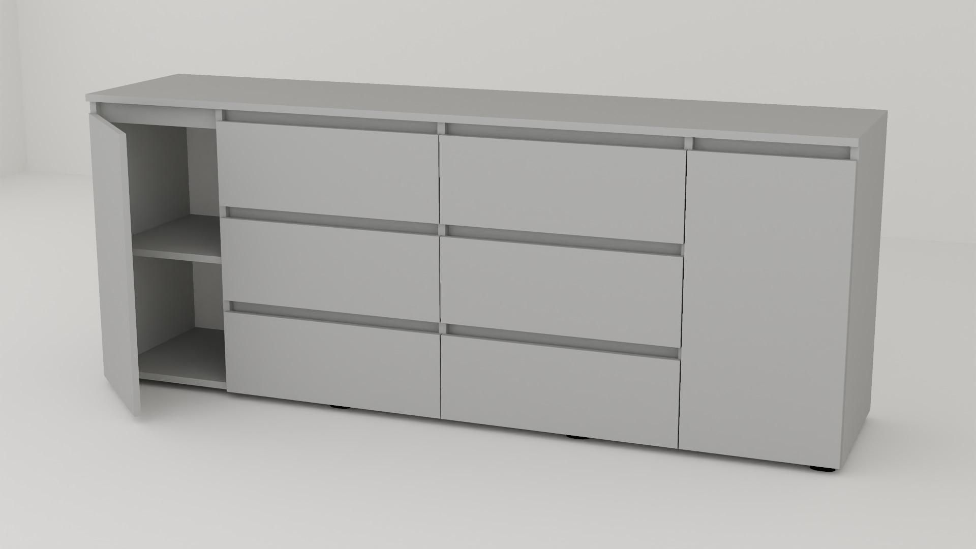 Комод Алекса СН-1331/45 190х45х75 см Серый