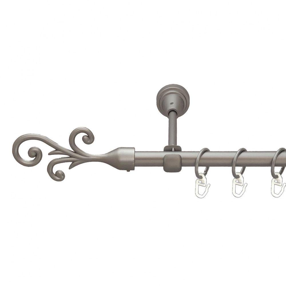 Карниз металлический Orvit Фала однорядный открытый/гладкая труба/кольцо металлическое Сатин 16 мм 300 см (6091394) - фото 1