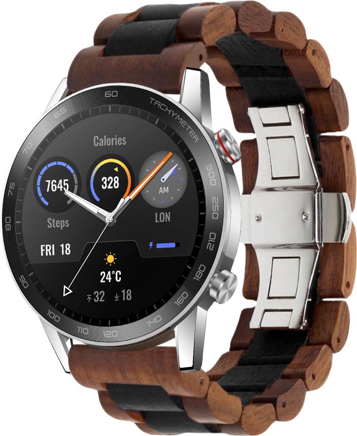 Ремешок деревянный WoodLock для Honor Magic Watch 2 46 мм Black/Brown (28682-26)