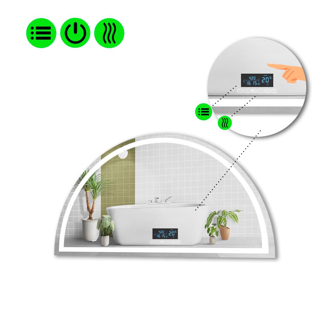 Зеркало с LED подсветкой Cerhio 1 с Smart-блоком и подогревом 130x65 см (8995363)