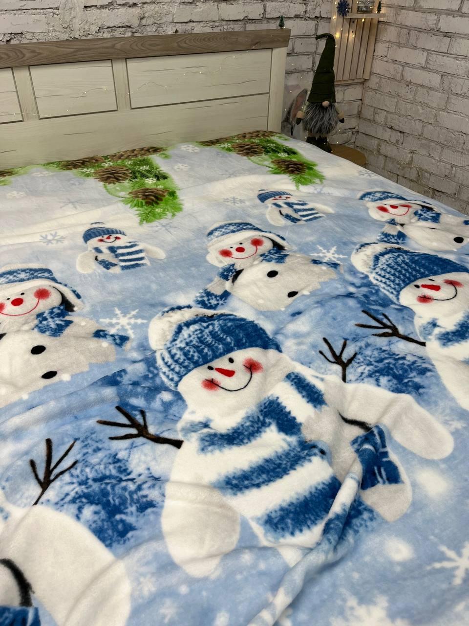 Плед теплый Новогодний плюшевый флисовый 200х215 см Синий (2354905847) - фото 3 Плед теплый Новогодний плюшевый флисовый 200х215 см Синий (2354905847) - фото 3