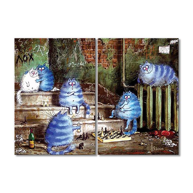 Модульная картина Развлечение в подворотне 2 модуля 80x120 см