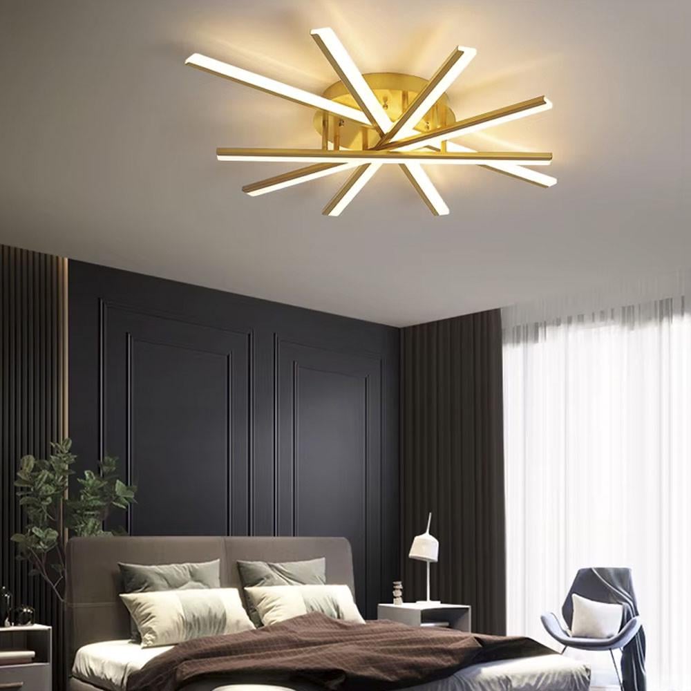 Люстра потолочная на 5 ярусов световых палок 60х30 см Золотой (F 607-600 GD)