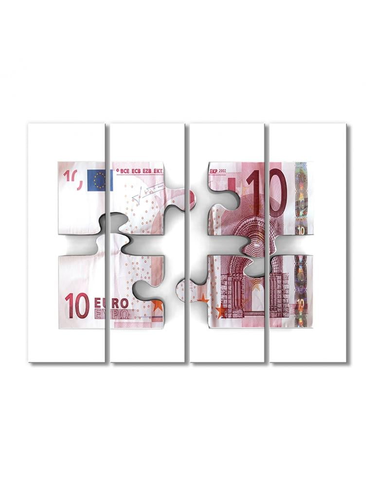 Картина модульная Пазлы евро 4 модуля 120x180 см