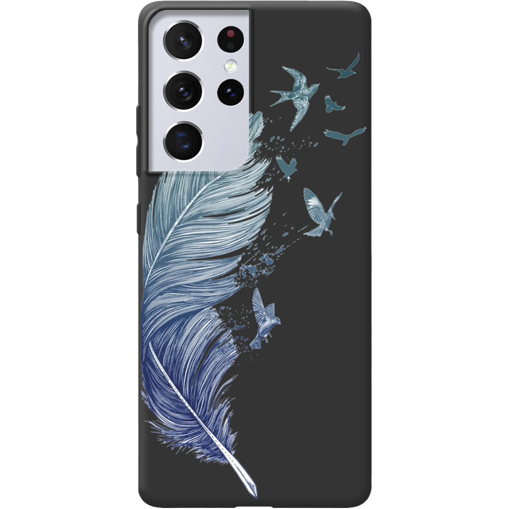 Чехол BoxFace Samsung G998 Galaxy S21 Ultra Feather Черный силикон (41719-cc38-42011)