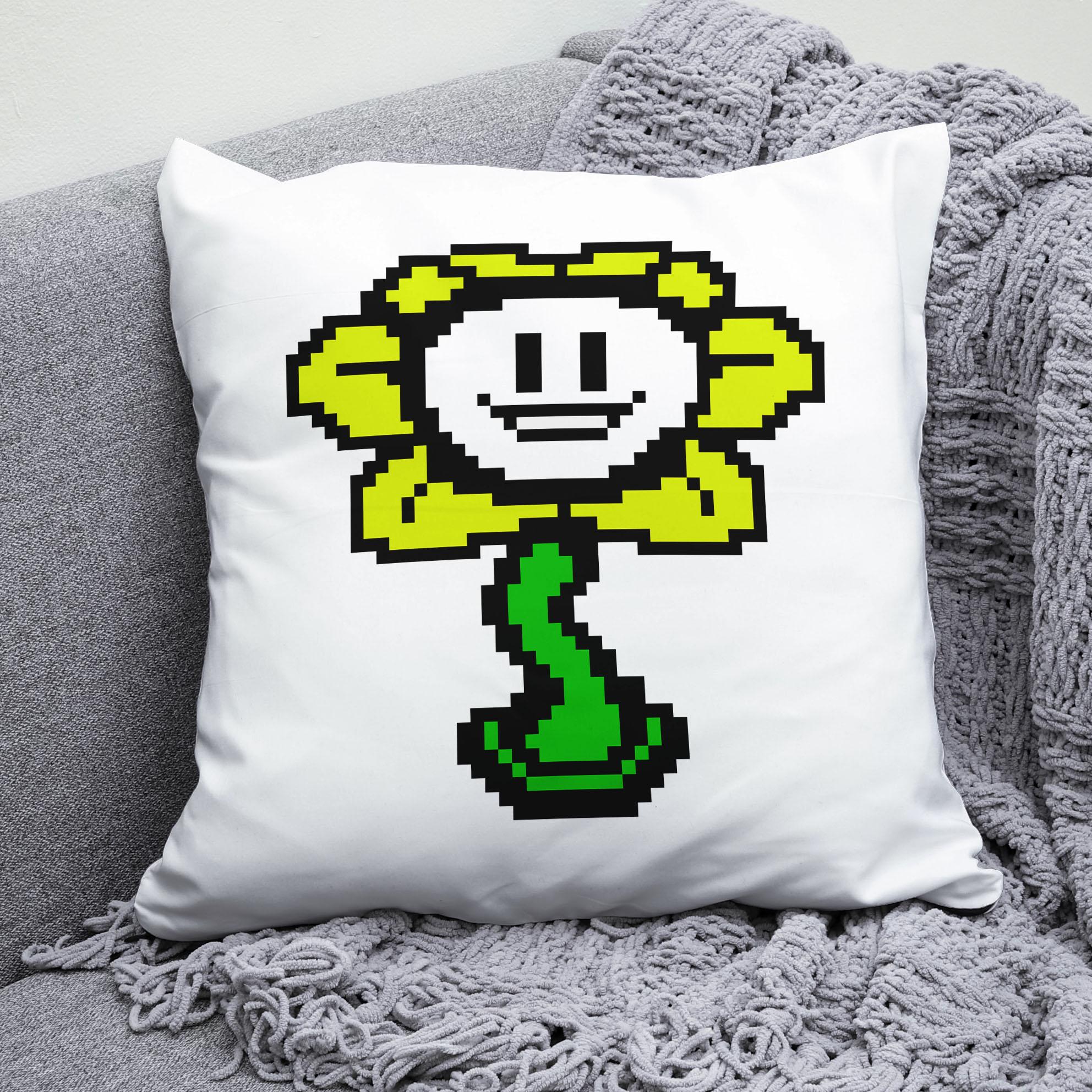 Плюшева подушка квадрат з принтом гри Undertale Андертейл флауі