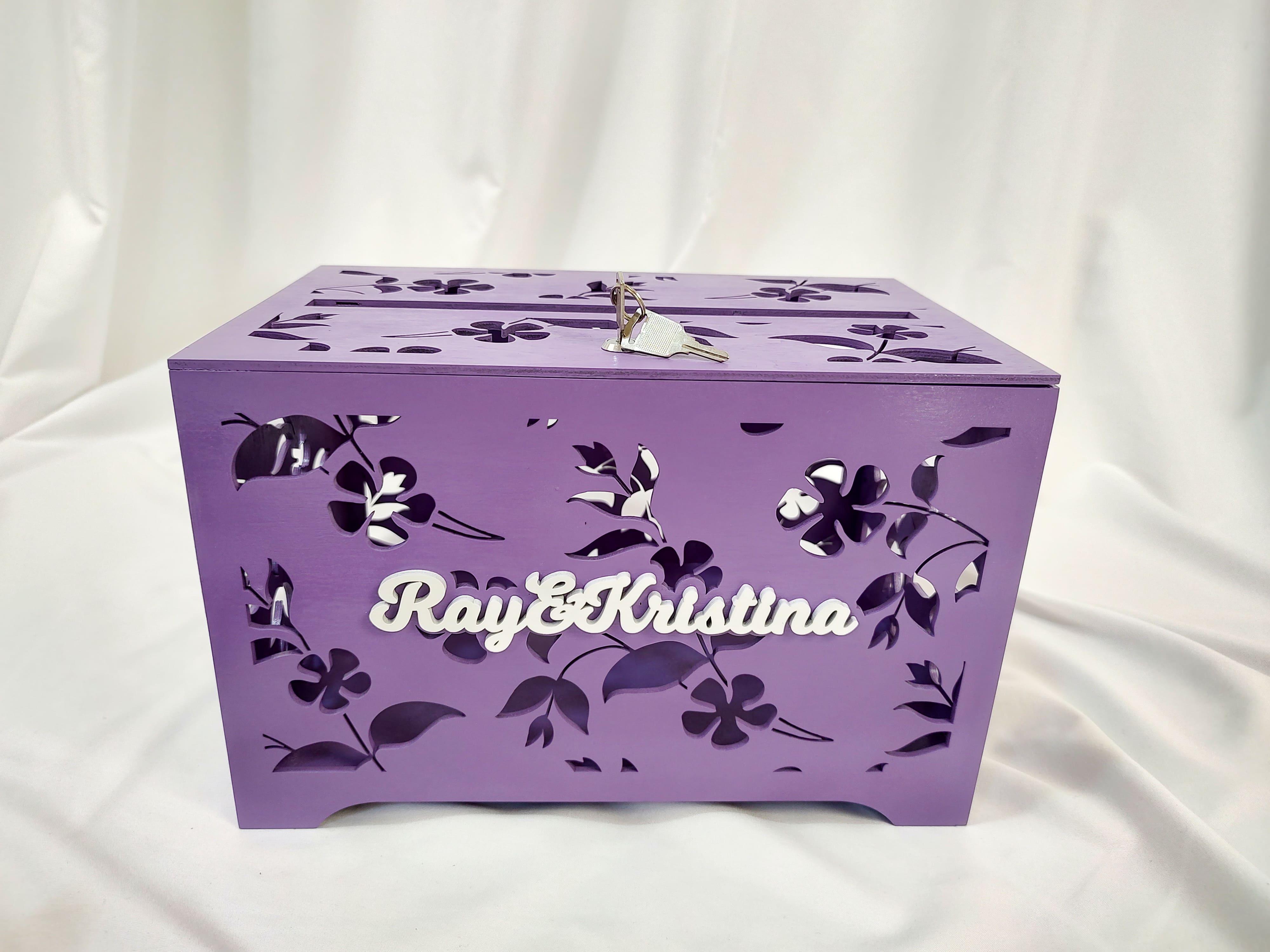 Шкатулка свадебная именной Elfy Лиловый (23793054)