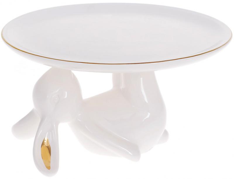 Блюдо керамічне Bunny Ø 20 см Білий з золотом (BD-795-202) Блюдо керамічне Bunny Ø 20 см Білий з золотом (BD-795-202)