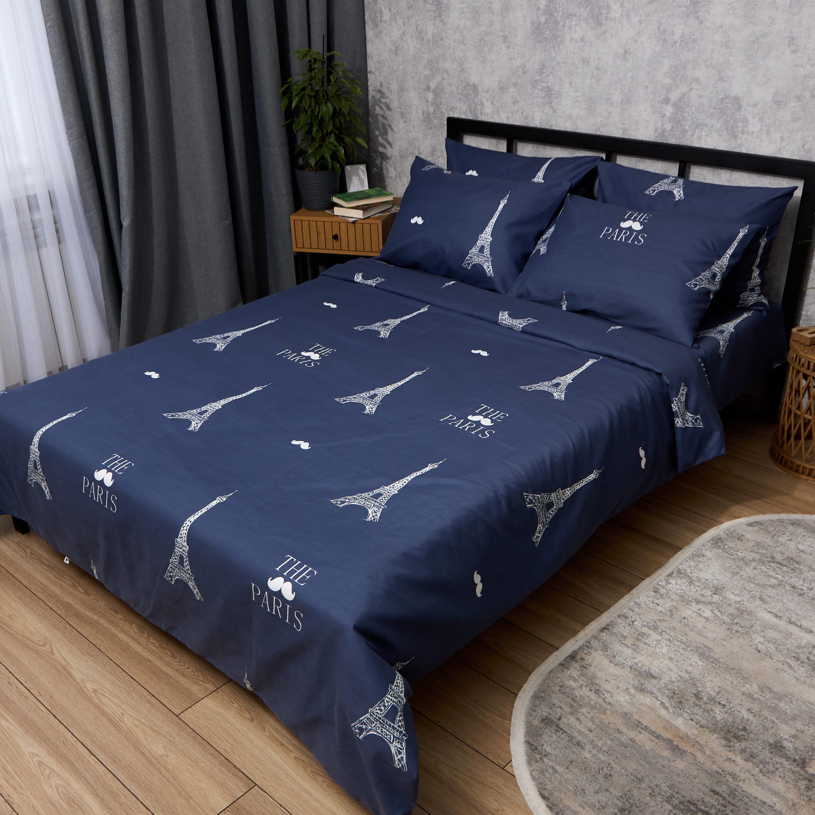 Комплект постельного белья Moon&Star Микросатин Premium Paris Night двуспальный 175х210 см наволочки 2 шт. (MS-820016142)