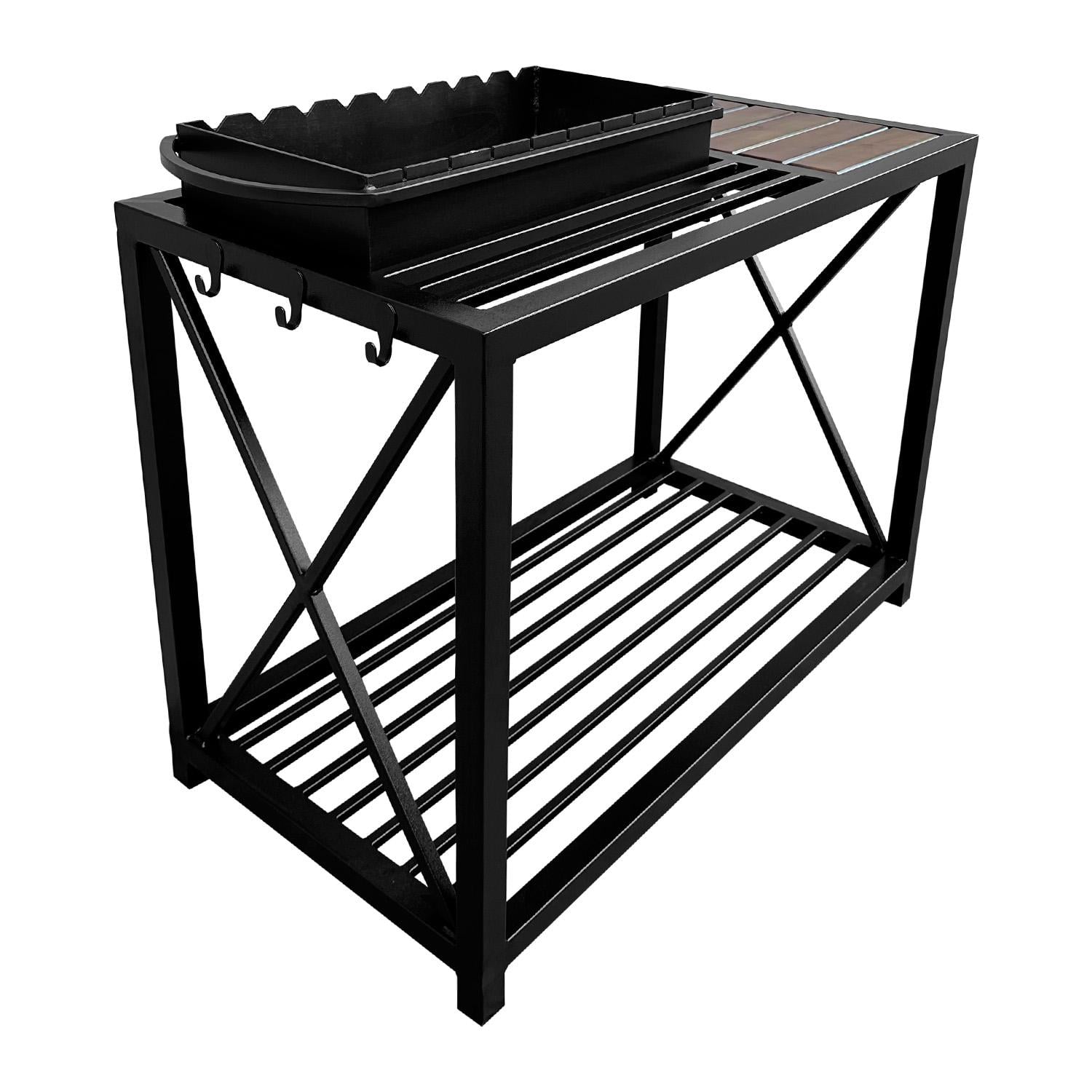 Мангал Metalzavod ML9-4СP в стиле лофт из стали с полкой на 9 шампуров 4 мм (57-17-ML9-4CX)