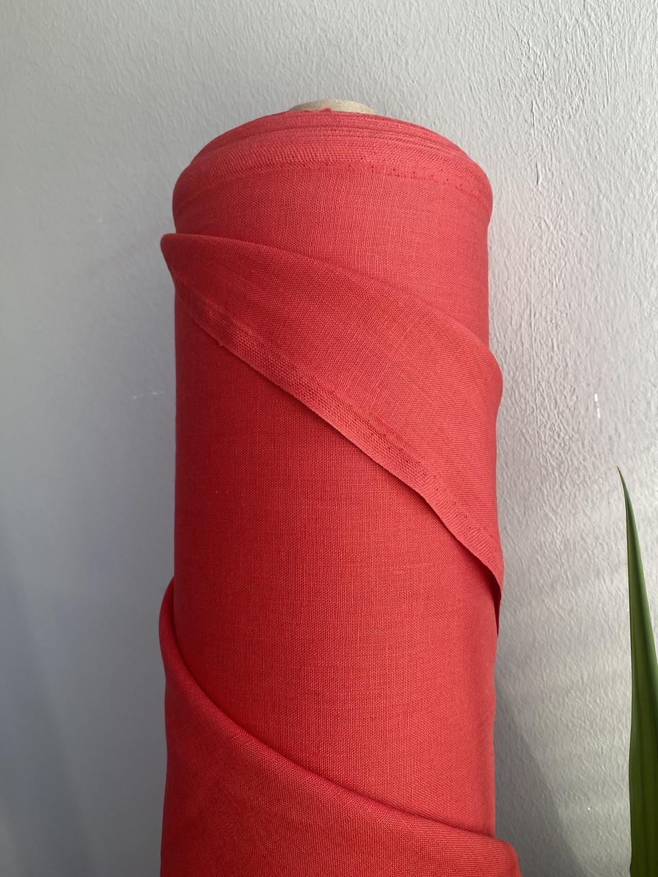 Ткань костюмная LINEN PLUS льняная 140 см 181/1309 Красный - фото 3 Ткань костюмная LINEN PLUS льняная 140 см 181/1309 Красный - фото 3