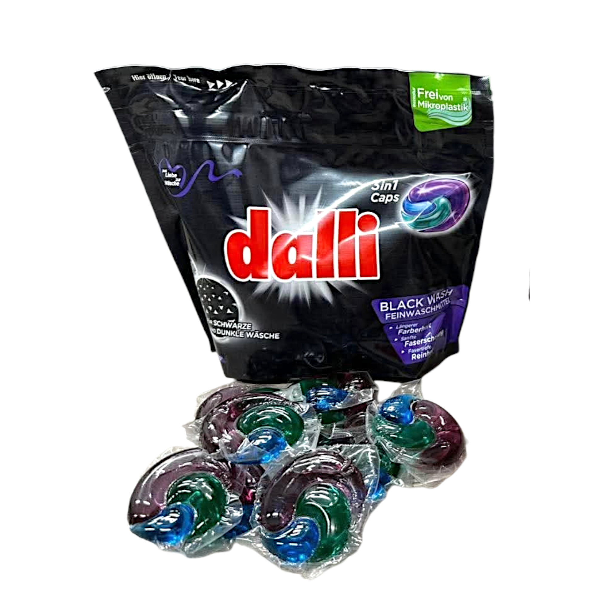 Капсулы для черных и темных вещей Dalli 3в1 Black Wash машинная стирка 24 шт. 636 г (DA05588)