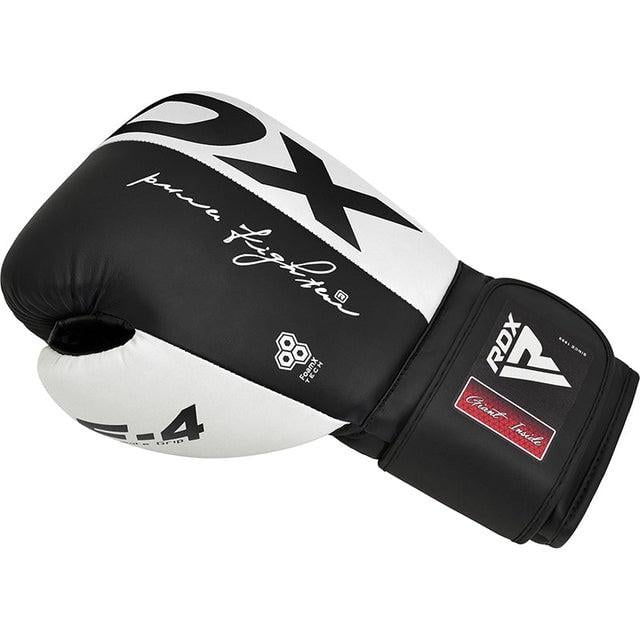 Рукавиці боксерські RDX F4 Boxing Sparring Gloves Hook капа у комплекті Чорно-білий - фото 3