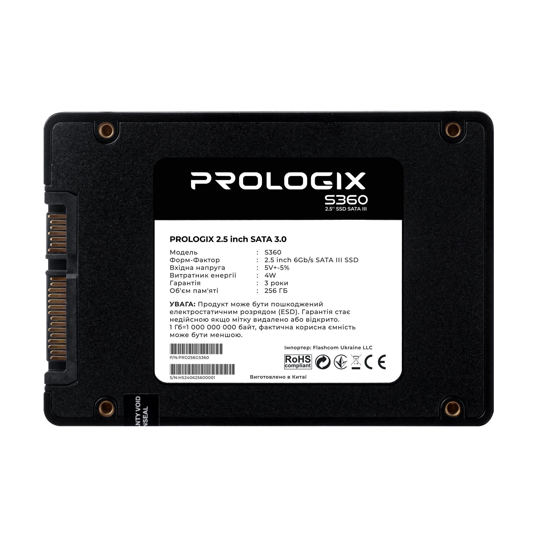 SSD-диск PrologiX S360 256 Гб 2,5" SATAIII 3D TLC NAND (PRO256GS360) - фото 2