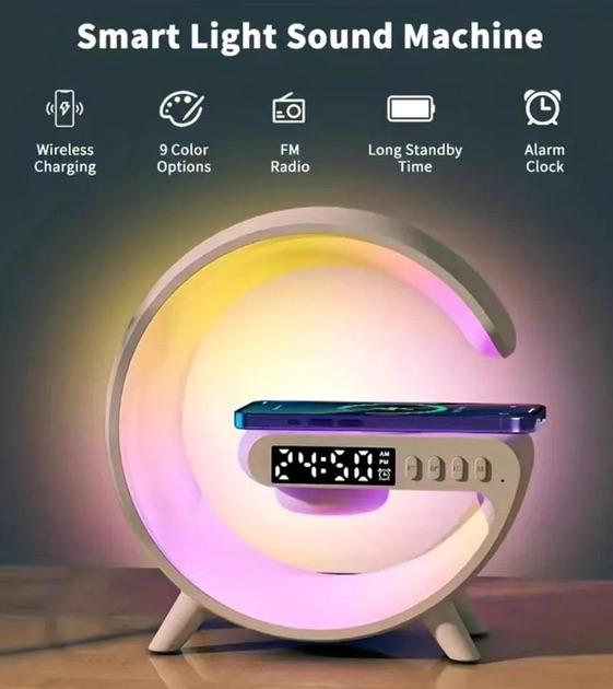 Ночник Smart Light Sound Machine с беспроводной зарядкой 15W - фото 4