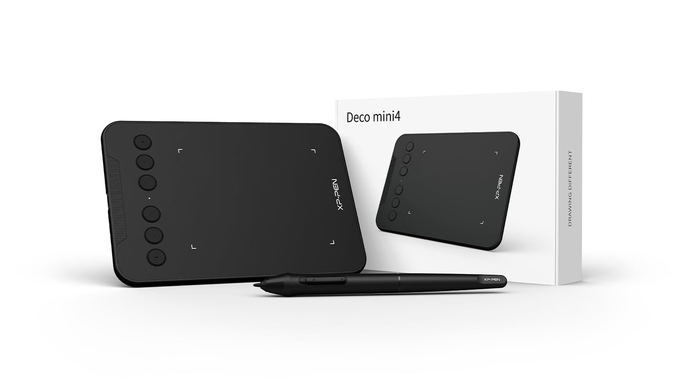 Графический планшет XP Pen Deco Mini4 для рисования, 8192 уровней