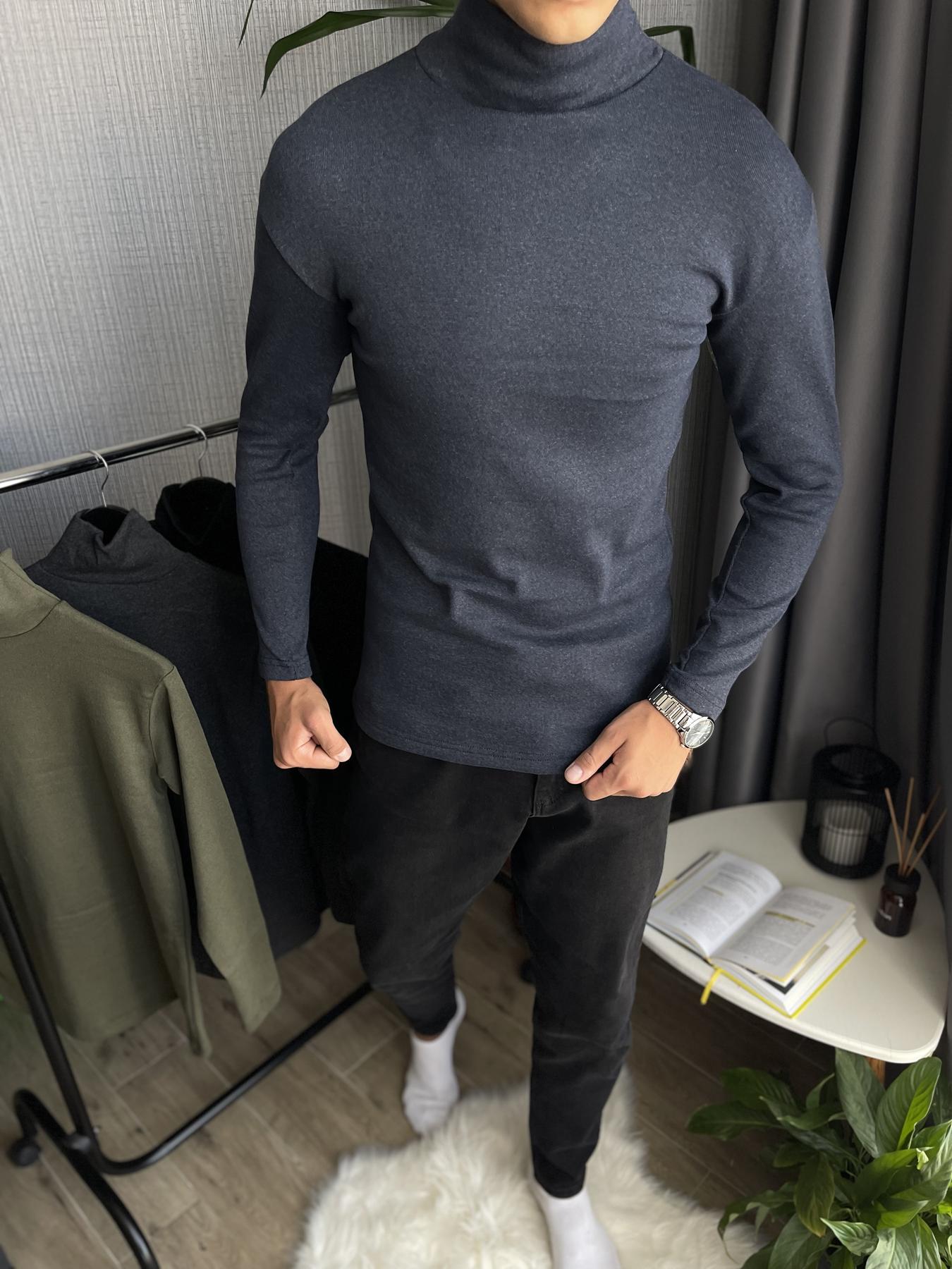 Гольф мужской зимний на флисе облегающий S Синий (26534/1/1) - фото 7 Гольф мужской зимний на флисе облегающий S Синий (26534/1/1) - фото 7