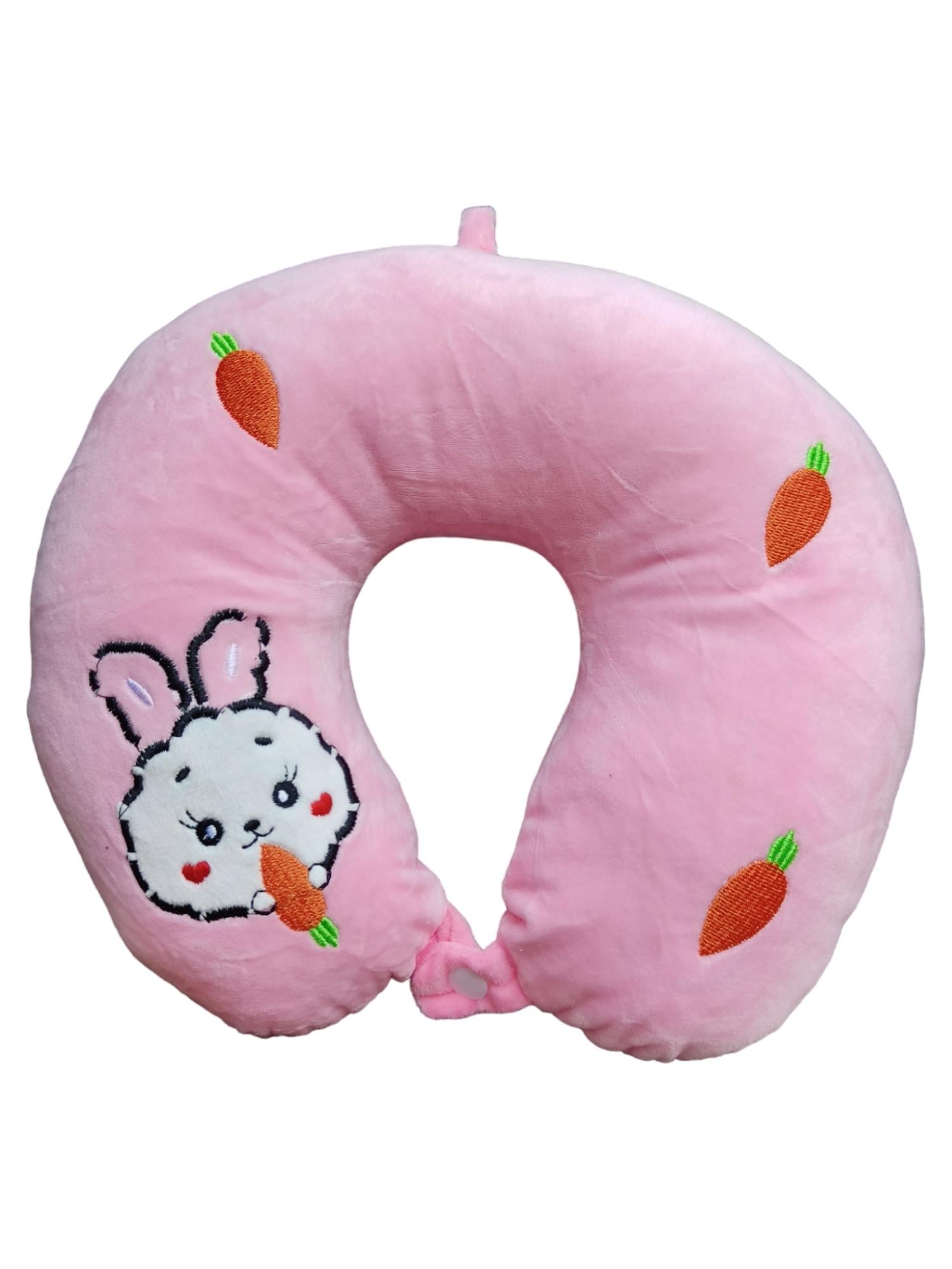 Подушка-валик дорожная в машину Кот 31х29х10 см Розовый (2155)