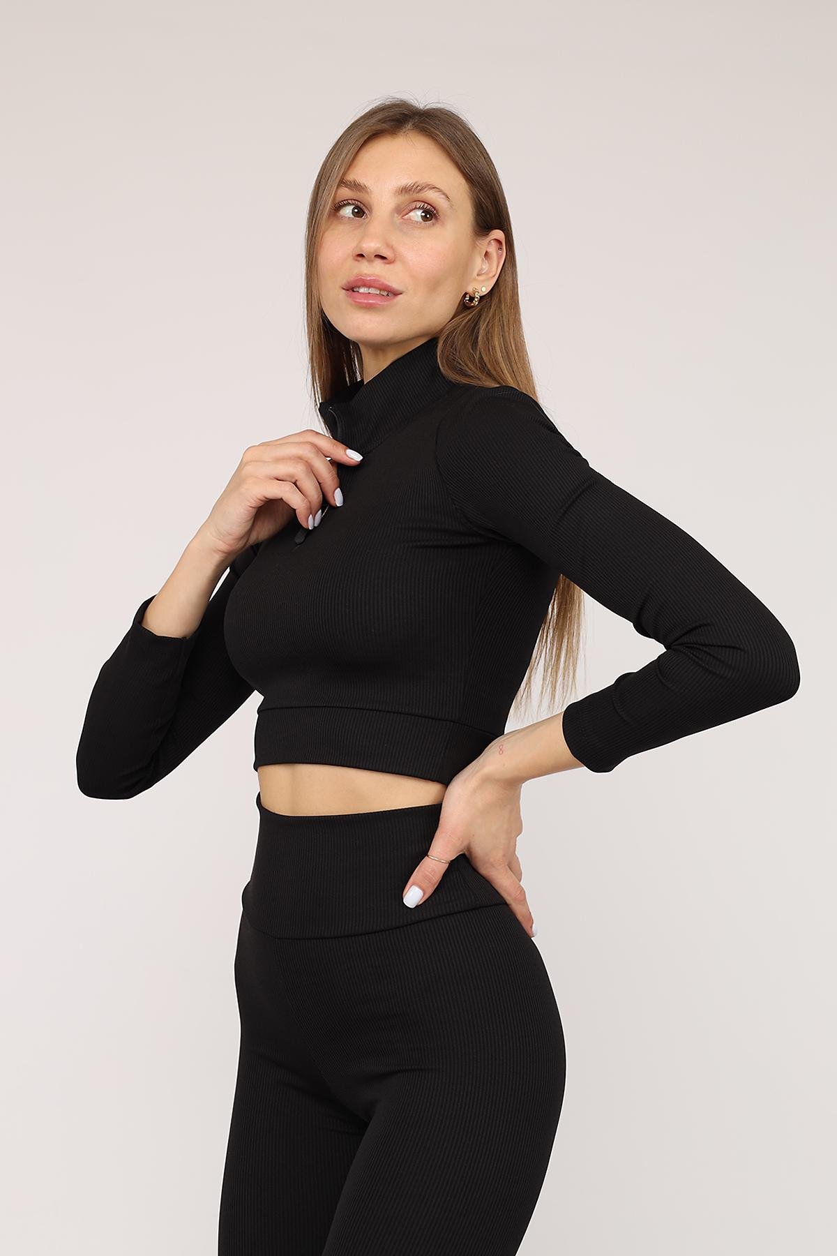 Футболка слім жіноча ЦБ-00272858 р. 48 Чорний (SKT001052450) Футболка слім жіноча ЦБ-00272858 р. 48 Чорний (SKT001052450)