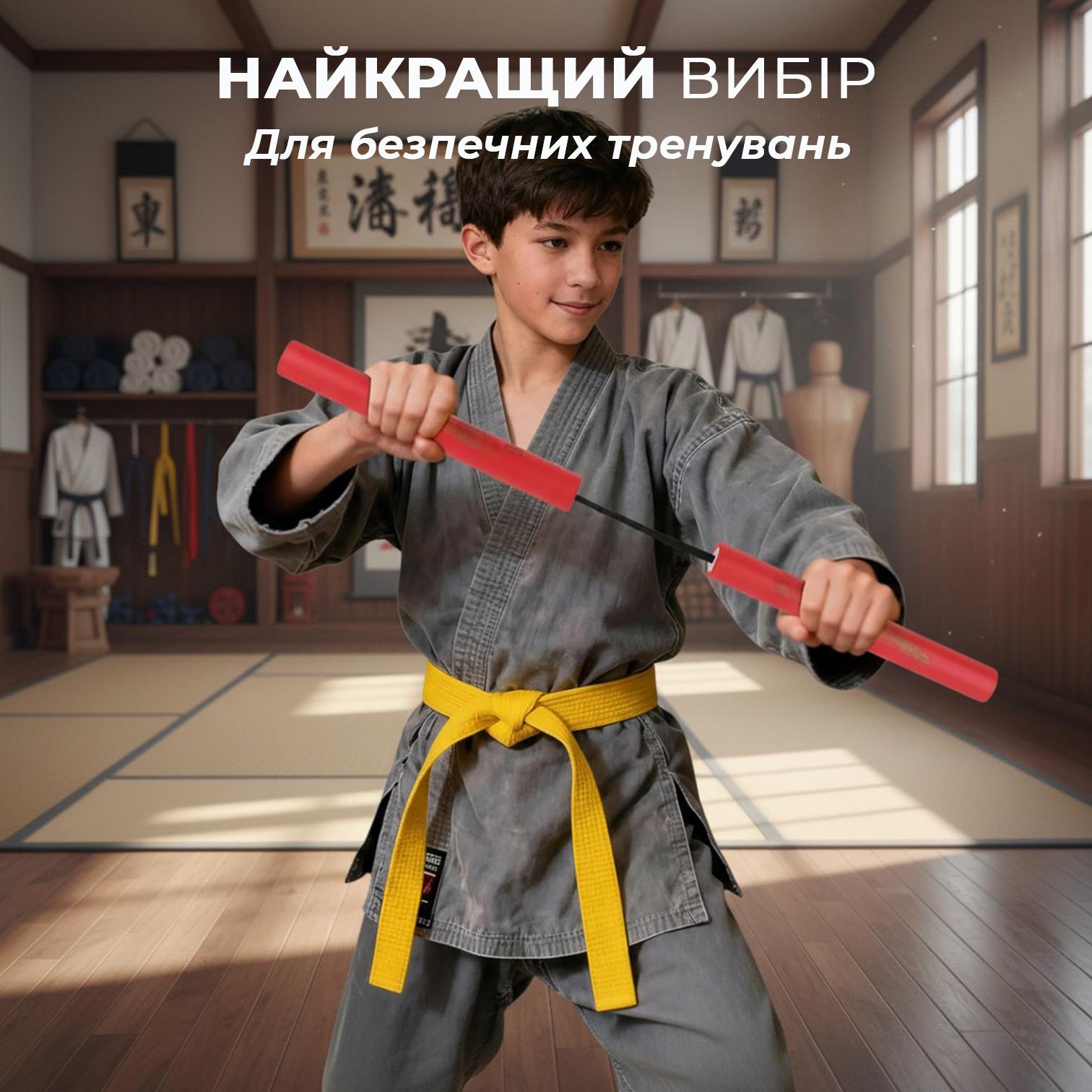 Нунчаки тренировочные Univerza Дракон со шнуром неопреновым покрытием для начинающих Красный - фото 8 Нунчаки тренировочные Univerza Дракон со шнуром неопреновым покрытием для начинающих Красный - фото 8