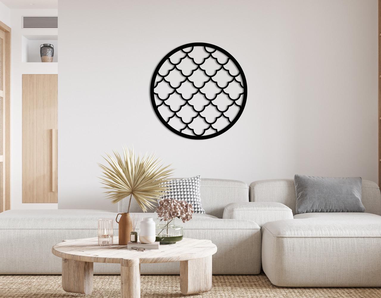 Панно на стену из дерева декоративное Upwood Decor Circle-056 28 70x70 см Black (1579812185)