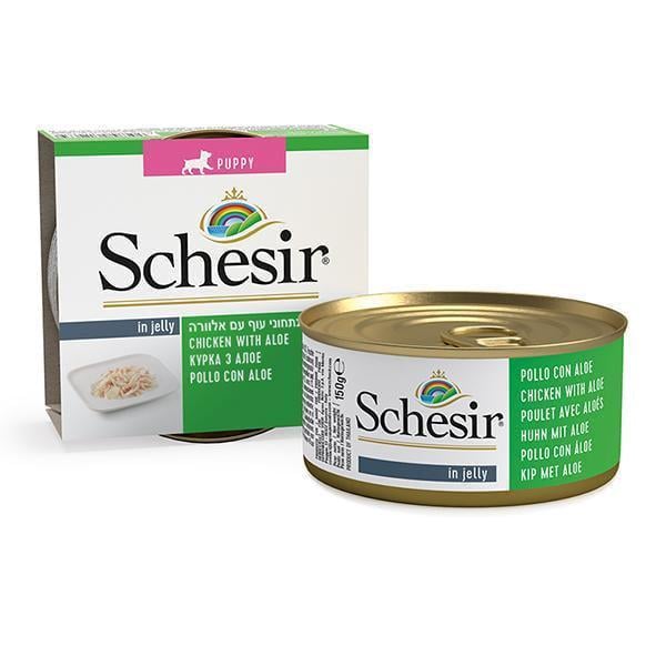 Корм влажный для щенков Schesir Wet Chicken Aloe Puppy курица из алоэ консервы в желе 150 г (712639)