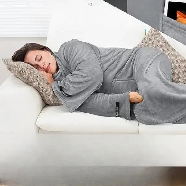 Плед-халат довгий з кишенями з м'якого поліестеру Owersize Сірий (OWE140) - фото 4 Плед-халат довгий з кишенями з м'якого поліестеру Owersize Сірий (OWE140) - фото 4