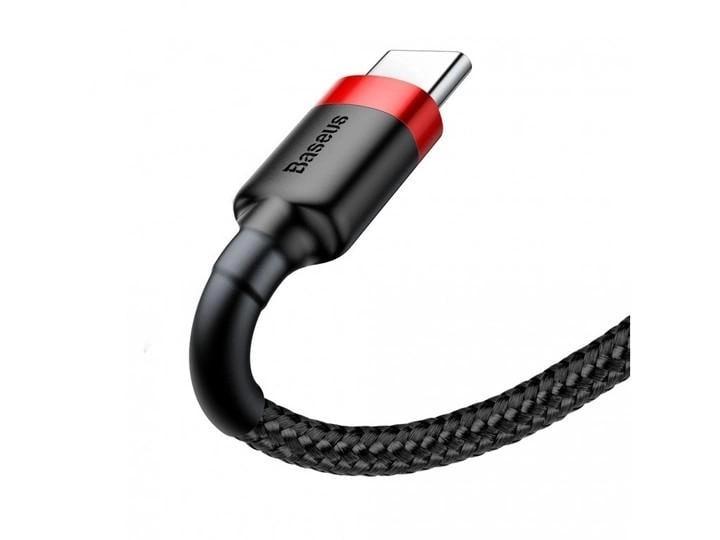 Кабель для быстрой зарядки BASEUS Cafule Cable USB to Type-C Quick Charge 3,0 3 A 1 м Black/Red (CATKLF-B91) - фото 2