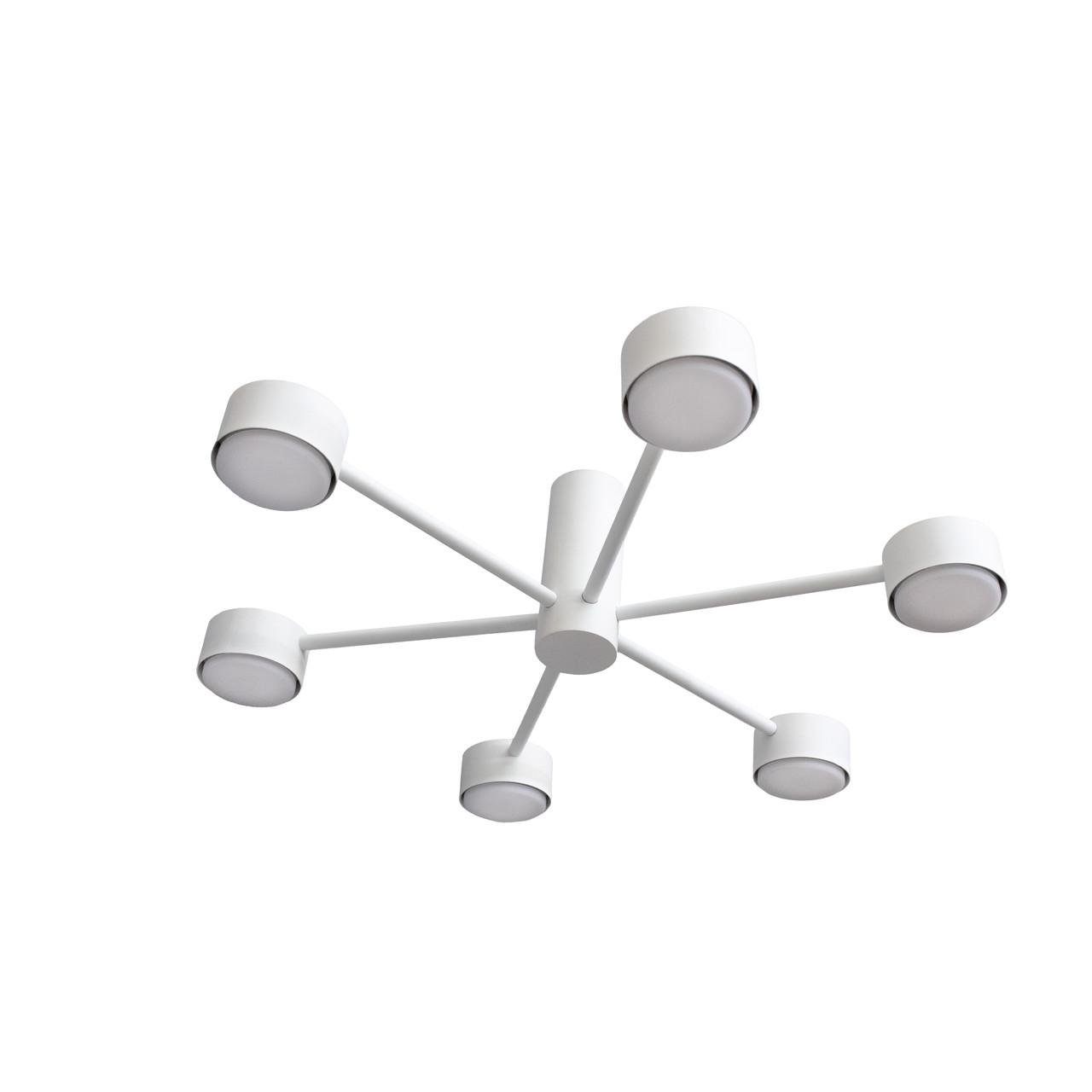 Люстра стельова MSK ELECTRIC Copter NL 8041-6 WH на шість круглих плафонів під лампи GX53 Білий (MSK_618769) - фото 3