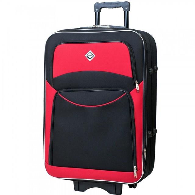 Набір валіз тканинна Bonro Style середня та велика 2 шт. Чорно-червоний (2670149138) - фото 2