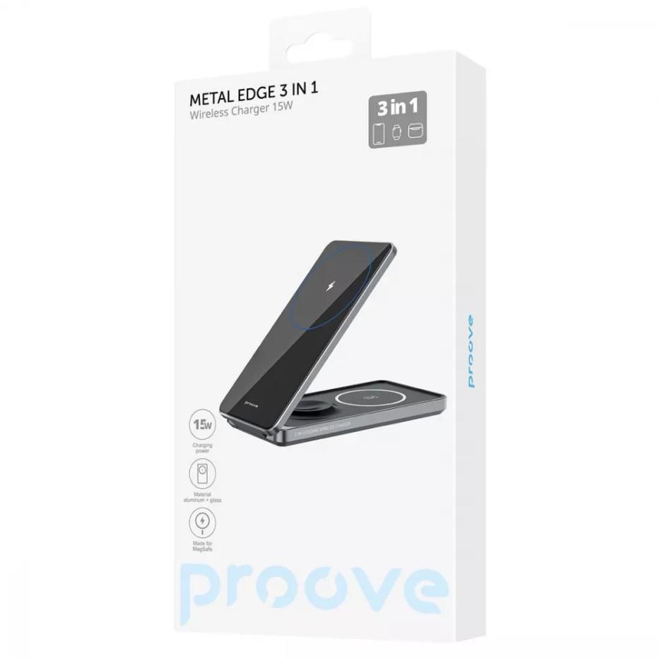 Зарядное устройство беспроводное Proove Metal Edge 3 in 1 Gray (000004008) - фото 6