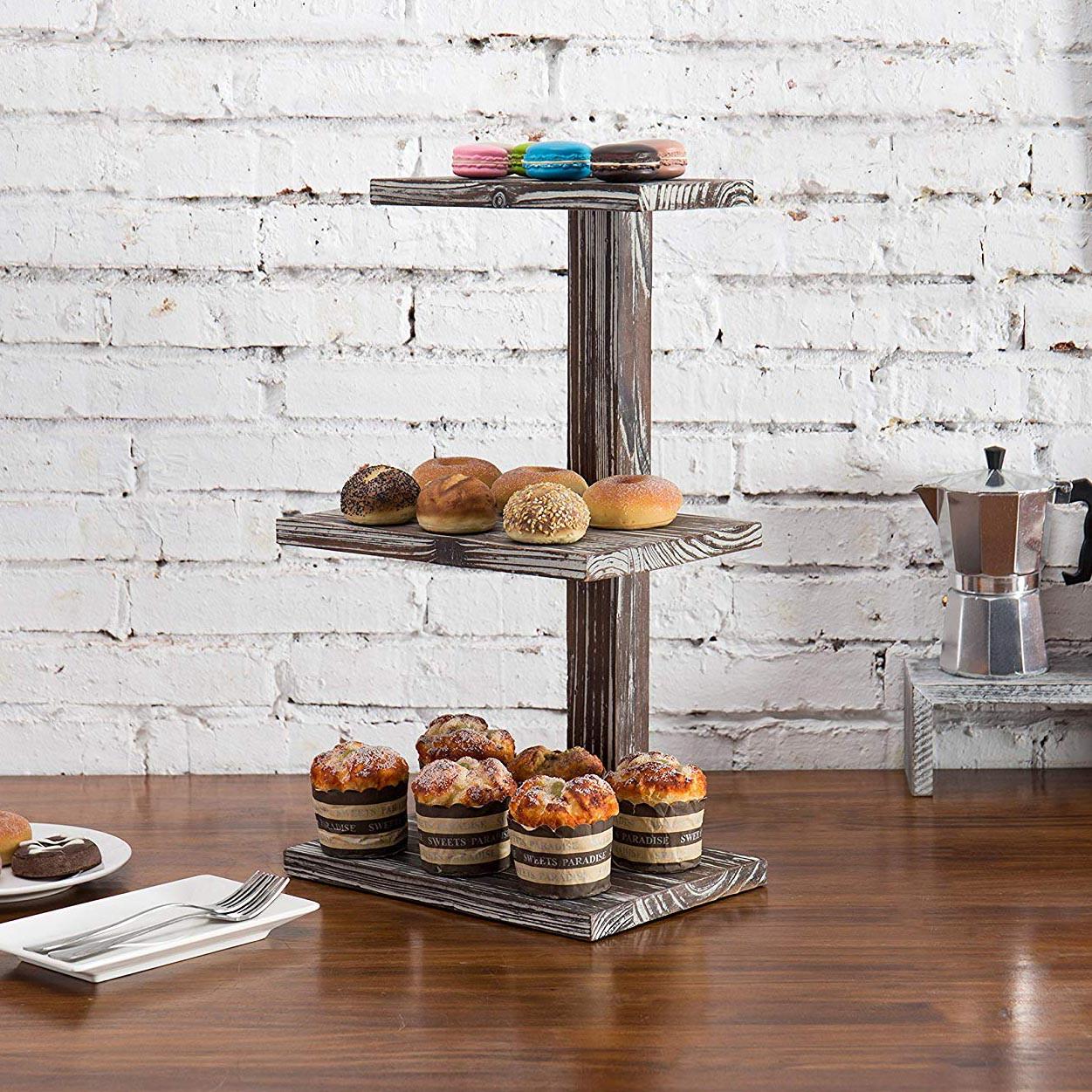 Підставка для десертів з дерева Карамель Браш (КИП-000222)