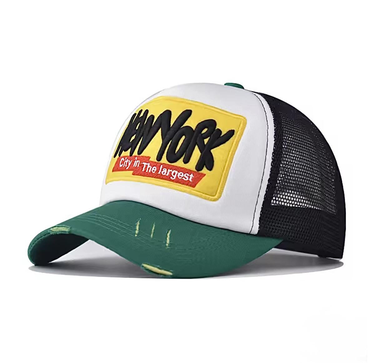 Кепка Wuke тракер логотип New York Нью-Йорк с сеточкой унисекс one size Зеленый - фото 1