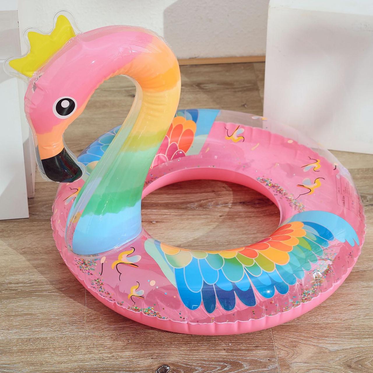Надувной круг Фламинго 70 см Розовый (28443946) - фото 4 Надувной круг Фламинго 70 см Розовый (28443946) - фото 4