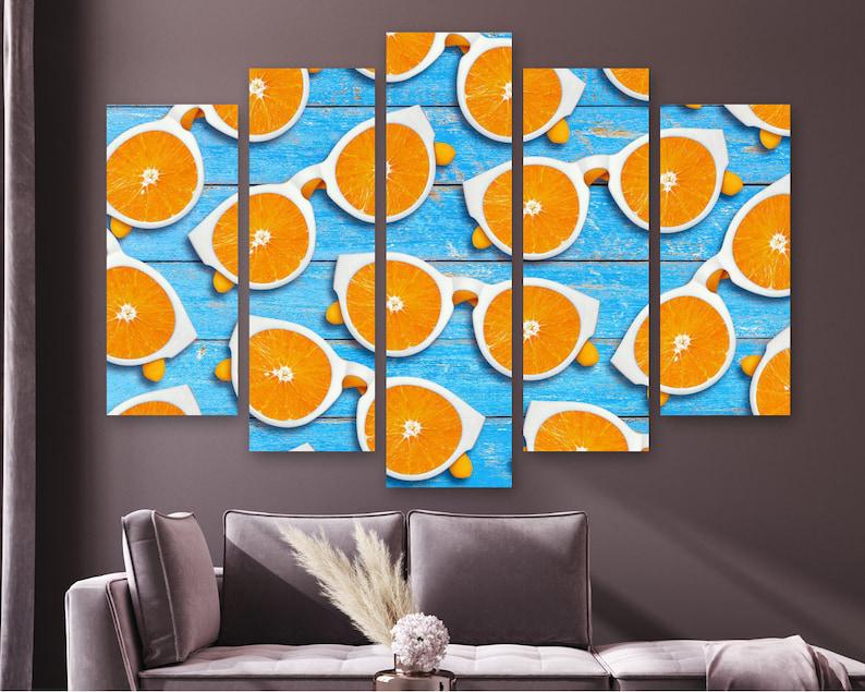 Модульная картина KIL Art Апельсиновая абстракция на холсте из пяти частей 137x85 см (M51_L_204)