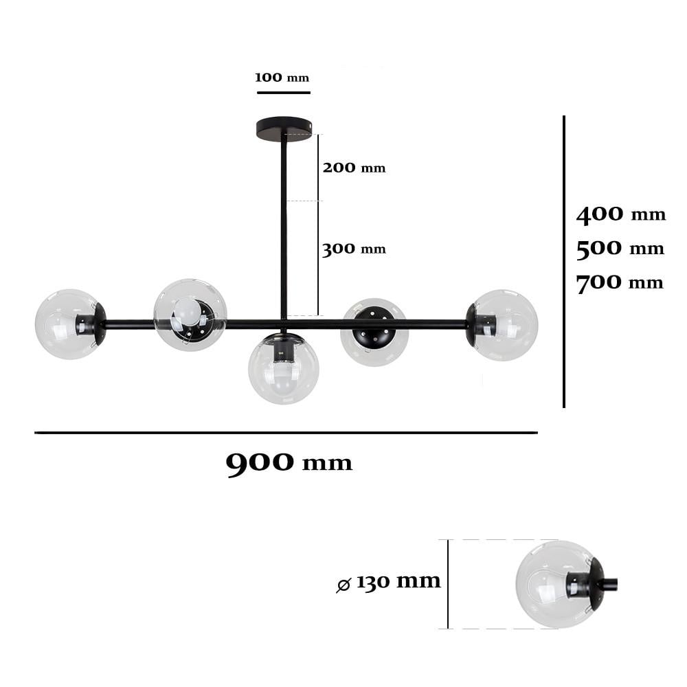 Люстра 7529906-5 BK+CL Черный/Прозрачный (LVS4736) - фото 2 Люстра 7529906-5 BK+CL Черный/Прозрачный (LVS4736) - фото 2