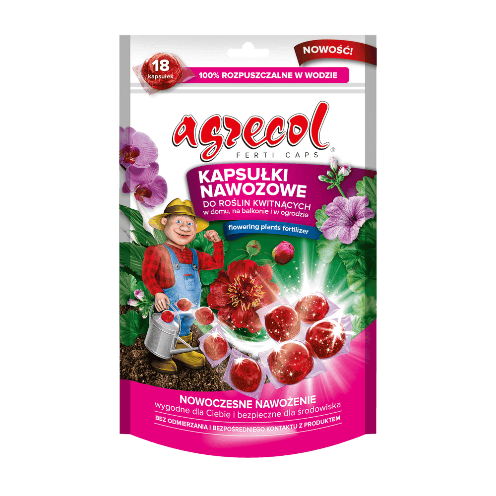 Удобрение для цветущих растений Agrecol в капсулах 18 шт.