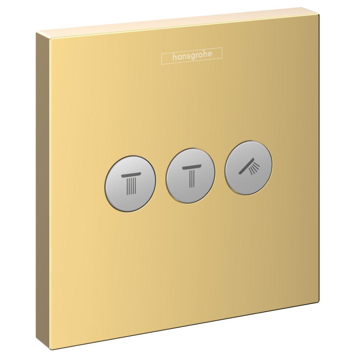 Перемикач Hansgrohe ShowerSelect на 3 клавіші Polished Gold Optic (15764990)