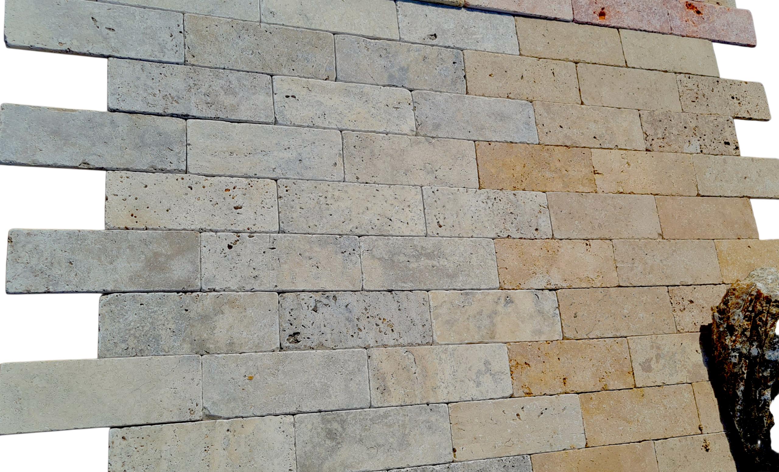 Плитка травертин STONELAK TUSCAN SILVER Tumbled/Антік 7,5х20,3 см 0,5 кв. м Grey (999802)