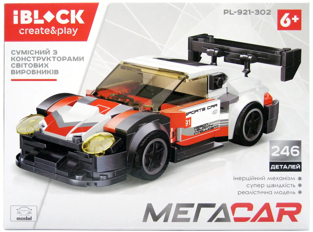 Конструктор Iblock PL-921-302 Суперкар 246 деталей (PL-921-302/)