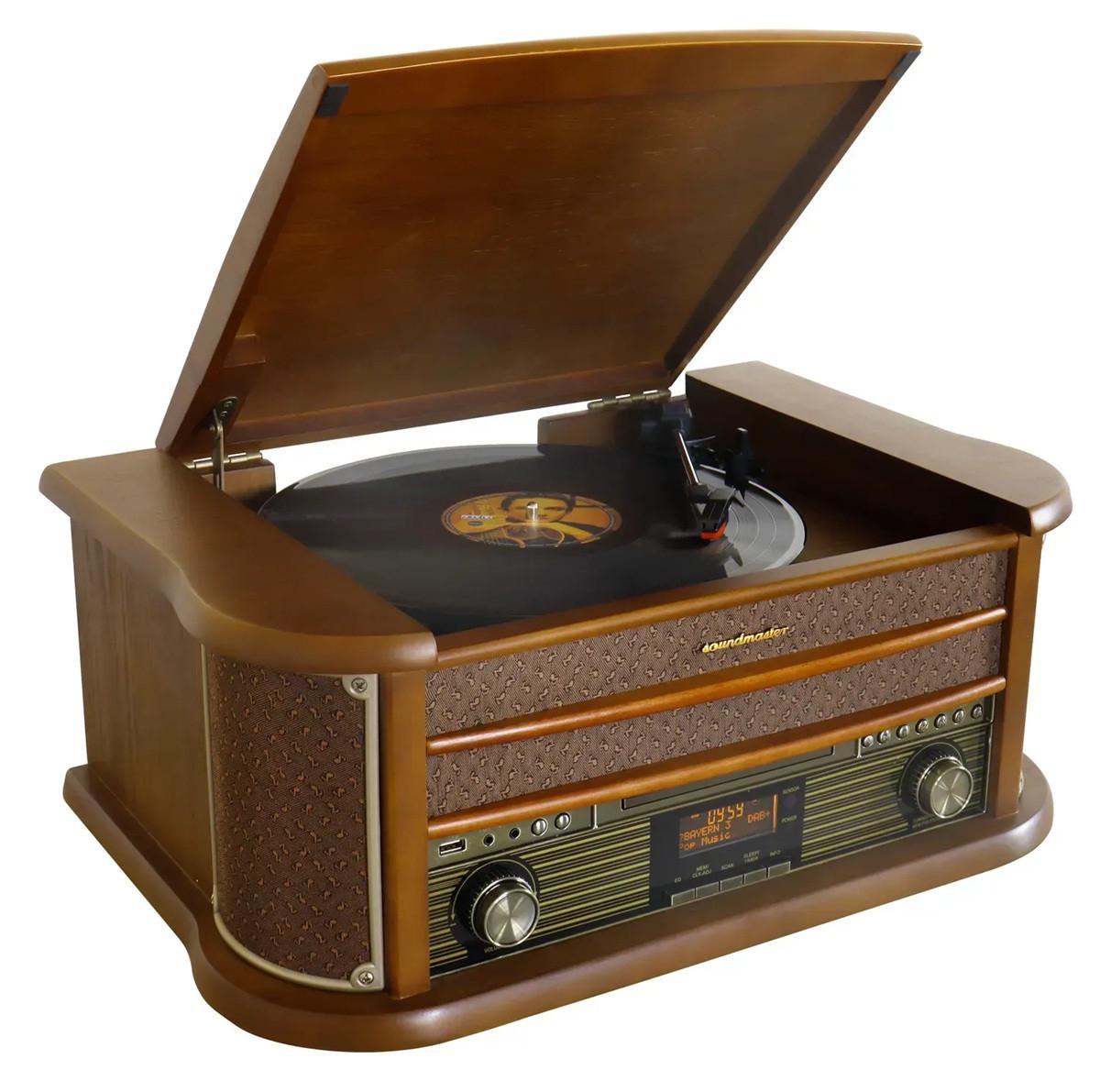 Програвач вінілових платівок Soundmaster NR565DAB Nostalgia Stereo DAB+/FM касети - фото 5