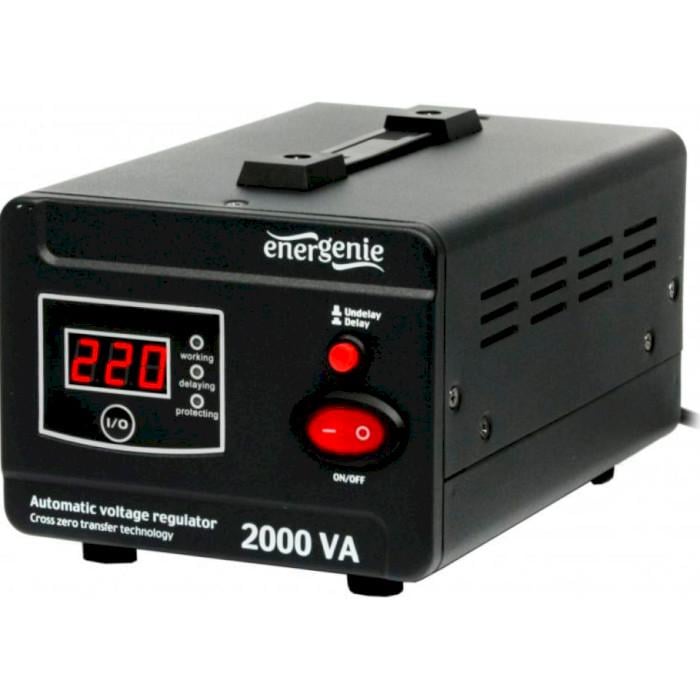 Стабілізатор напруги EnerGenie EG-AVR-D2000-01 2000ВА 1200 Вт Black (25173171)