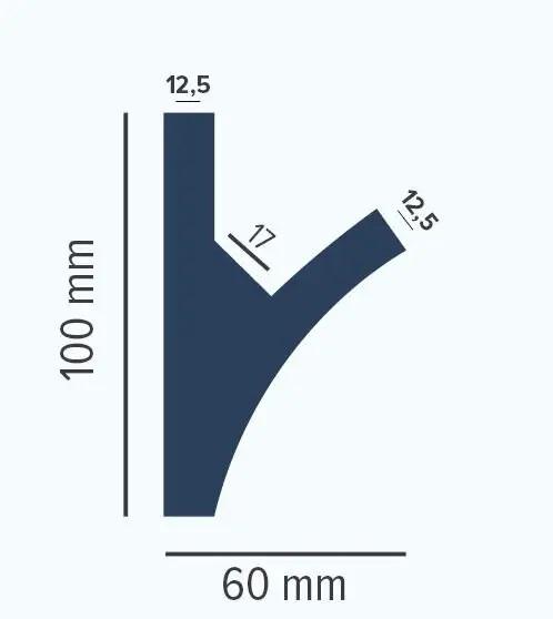 Карниз полиуретановый Tesori для LED освещения 100x60x1150 мм (KD 407) - фото 2