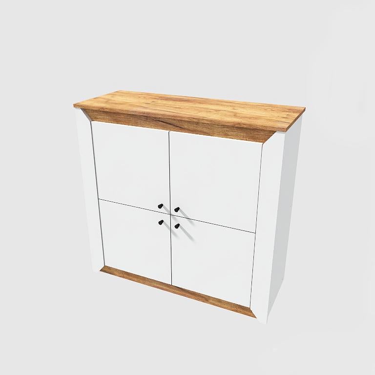 Тумба 4Д Эверест Нордик 980х380х925 мм Крафт золотой/Белый