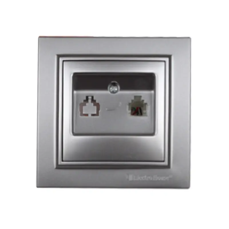 Розетка телефонная ElectroHouse Enzo IP22 Серебряный камень (EH-2112-ST) Розетка телефонная ElectroHouse Enzo IP22 Серебряный камень (EH-2112-ST)