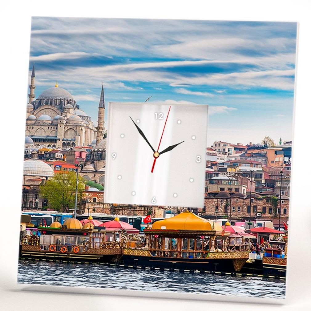 Часы настенные с фото Стамбул Босфор 260x260 мм (C03049)