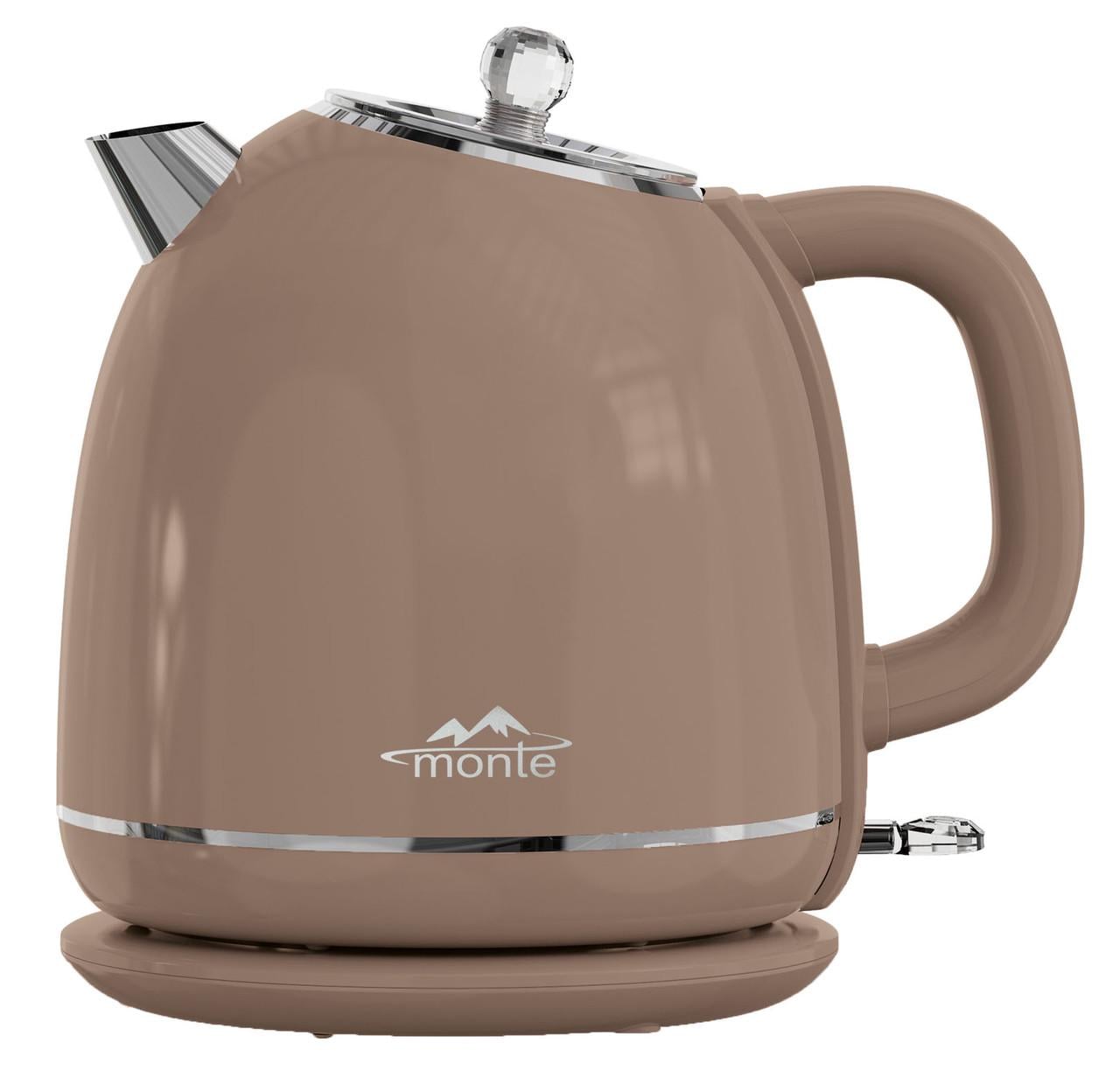 Электрочайник Monte MT-1836 с двойными стенками и скрытым нагревательным элементом 1,7 л 1800 Вт Brown