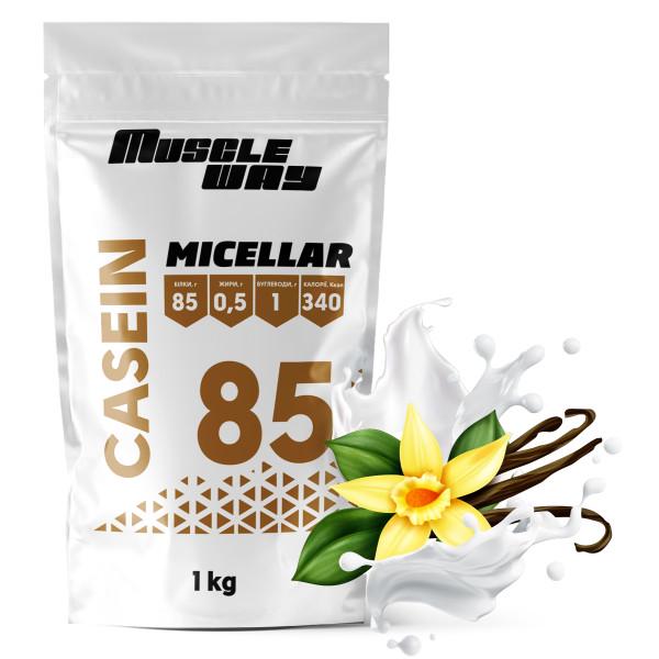 Міцелярний казеїн MuscleWay 85% Ваніль на 25 порцій у порошку 1 кг (21-125-mk-mw-rs1.v)