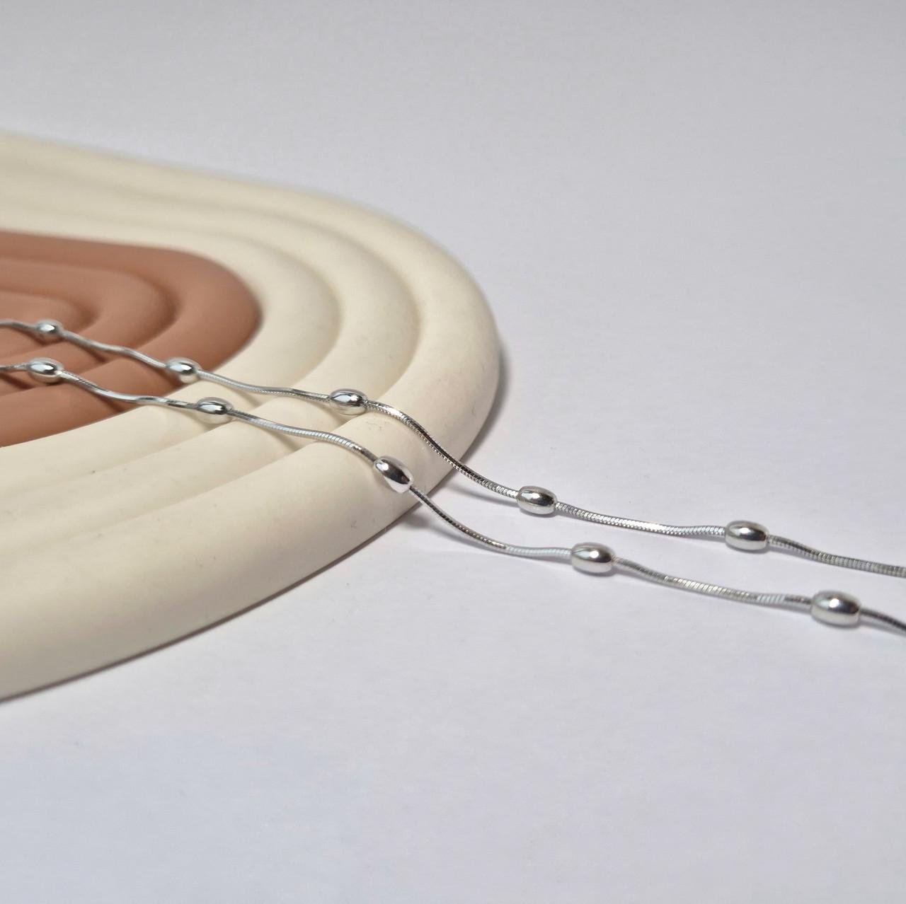 Кольє цепочка із діжечками срібло 925 проби родоване 4,90 г 45 см (252р3/45)