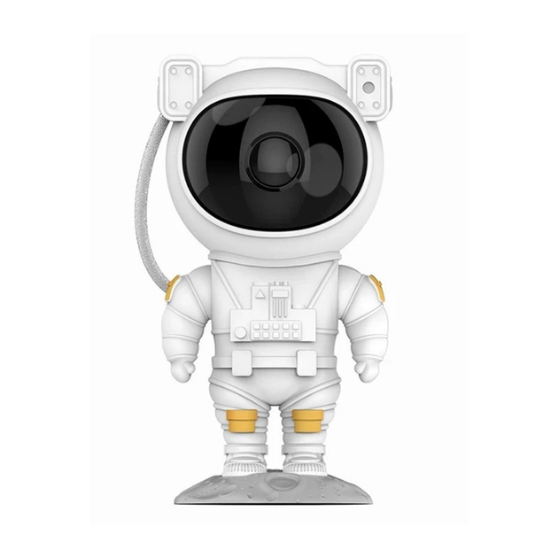 Ночник детский лазерный Астронавт звездного неба с пультом Белый